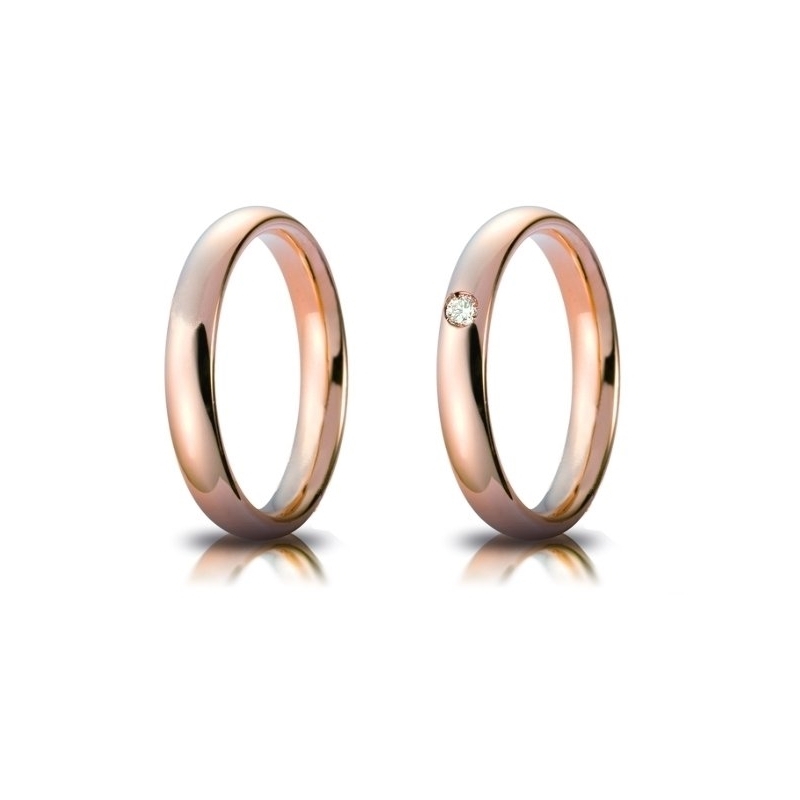 Rose Gold Engagement Ring Mod. Confort mm. 3,5
