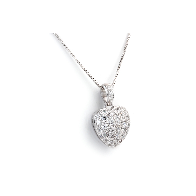 18 kt. 750 Mill. Gold Pendant Heart with Natural Diamonds Kt. 0,76