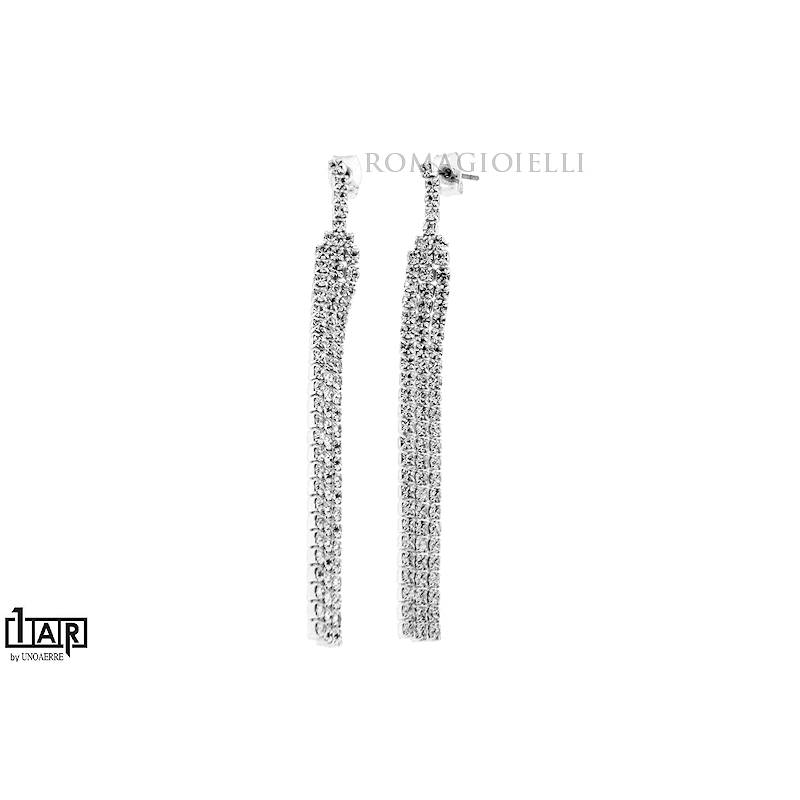 Orecchini white crystal in ottone bianco - Coll. Wedding Luxury