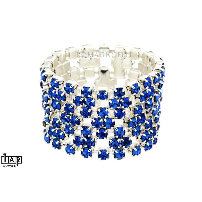 Anello fascia ZAFFIRO in ottone bianco - Coll. Wedding Luxury