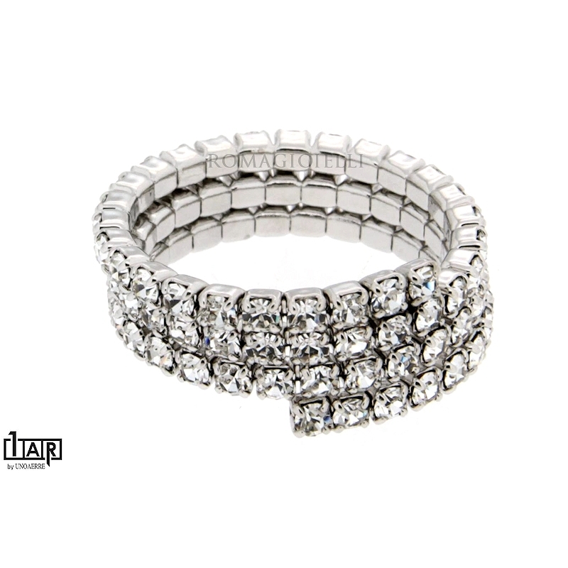Anello riviera 3 fili in ottone bianco - Coll. Wedding Luxury