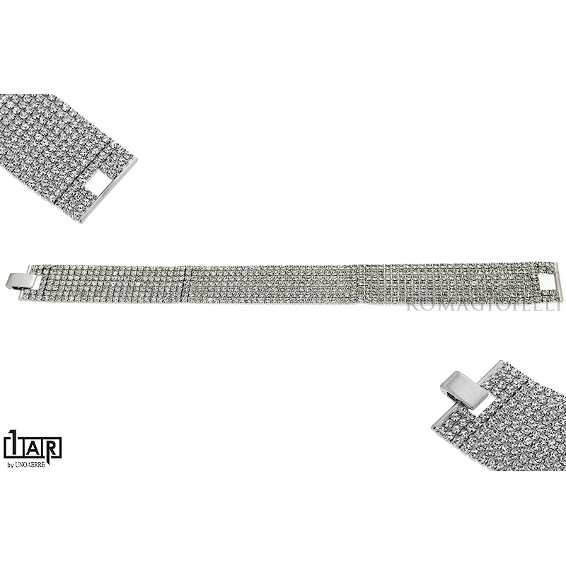 Bracciale tennis 7 fili in ottone bianco Cm. 18,0 - Coll. Wedding Luxury