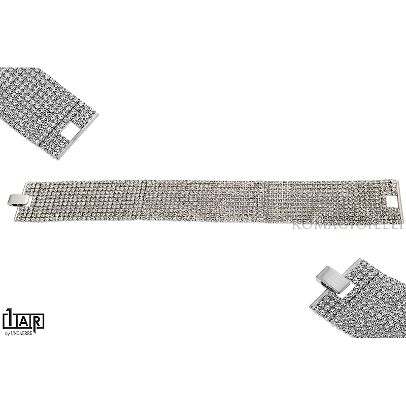 Bracciale tennis 11 fili in ottone bianco Cm. 18,0 - Coll. Wedding Luxury