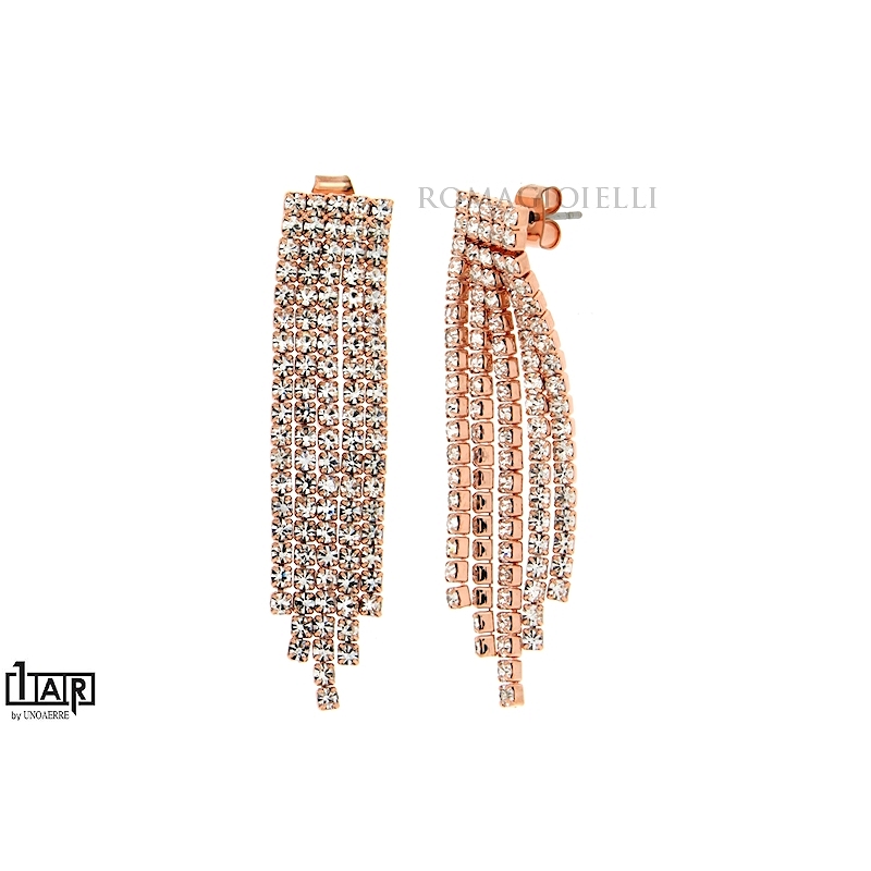 Rose Brass 5 Wires Riviera Earrings - Coll. Wedding Luxury 
