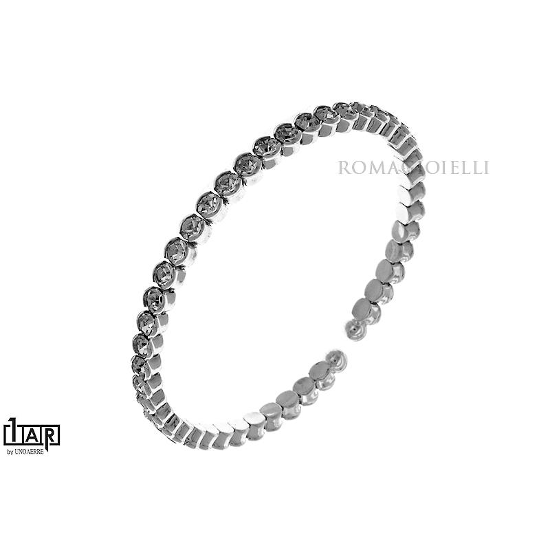 Bracciale flessibile in ottone bianco - Coll. Wedding Luxury