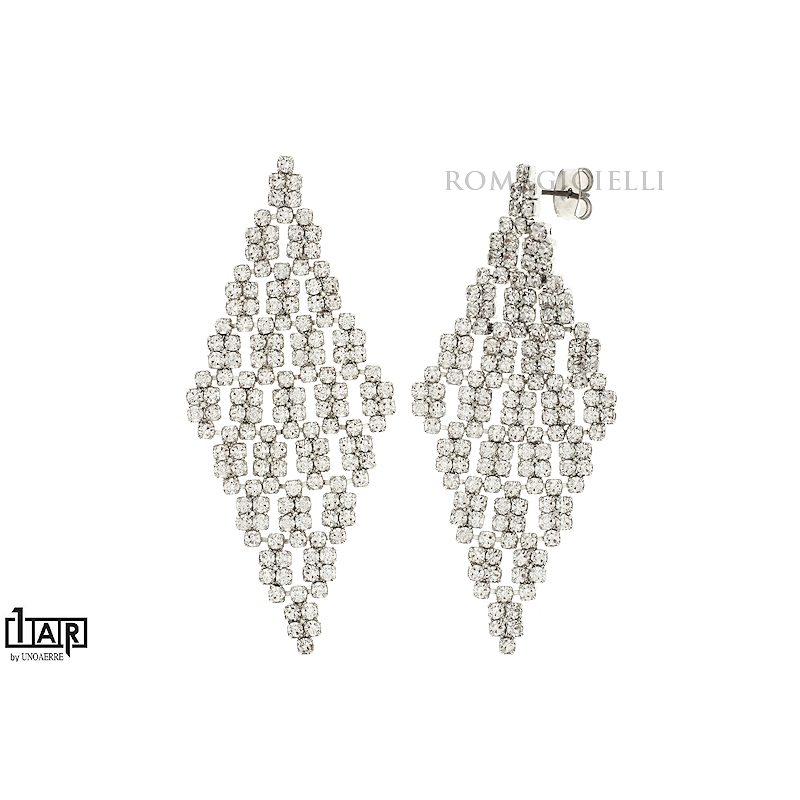 Orecchini croce cartier in ottone bianco - Coll. Wedding Luxury