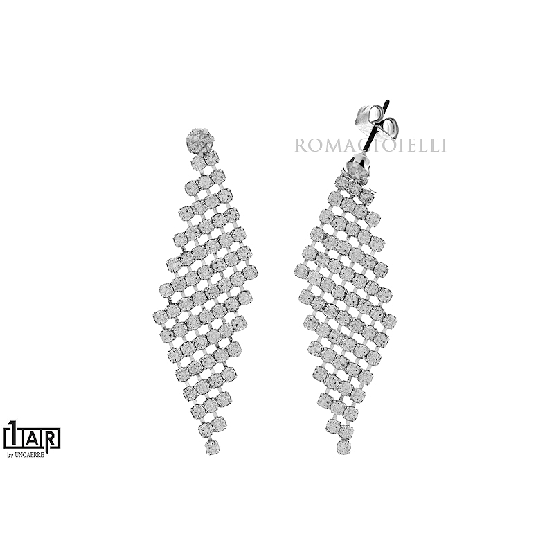 Orecchini bombato in ottone bianco - Coll. Wedding Luxury
