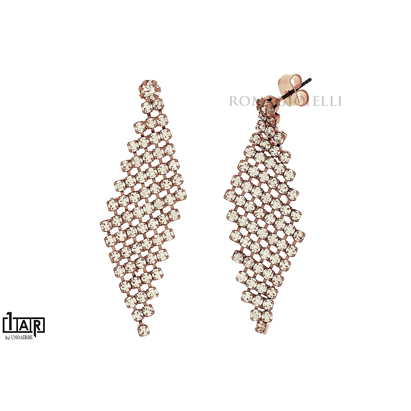 Orecchini bombato in ottone rosè - Coll. Wedding Luxury