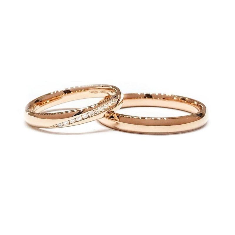 Rose Gold Engagement Ring Mod. Confort mm. 3