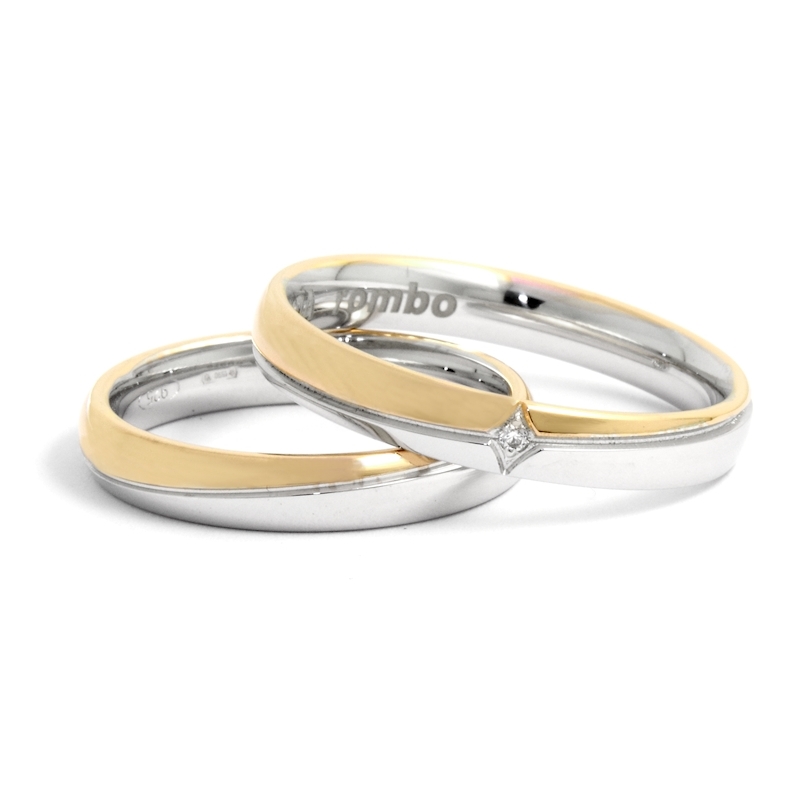 Two-Color Gold Wedding Ring Yellow and White Mod. Jolanda mm. 3,5