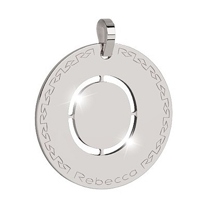REBECCA - LETTERA O BIANCA IN BRONZO CON COLLANA IN ACCIAIO