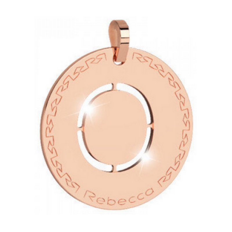 REBECCA - LETTERA O ROSA IN BRONZO CON COLLANA IN ACCIAIO
