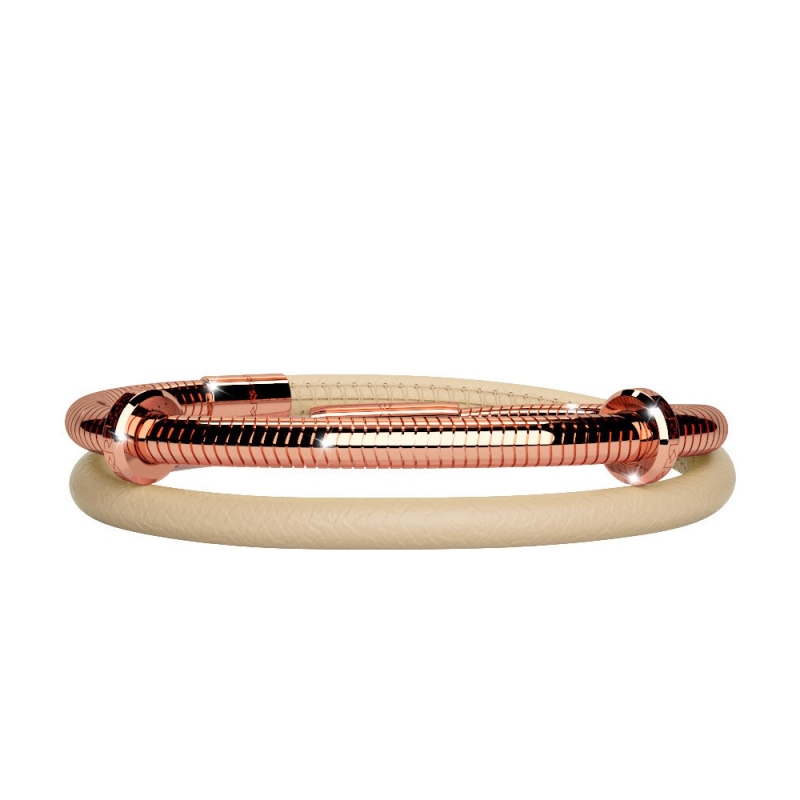 REBECCA - BRACCIALE IN BRONZO E PELLE