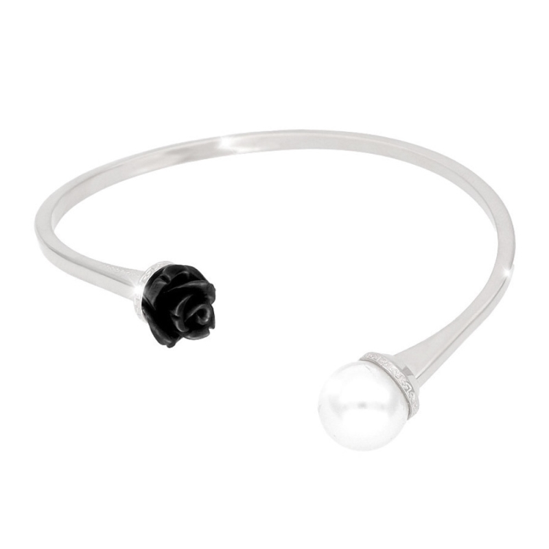 REBECCA - BRACCIALE IN BRONZO PASTA DI ONICE E PERLE