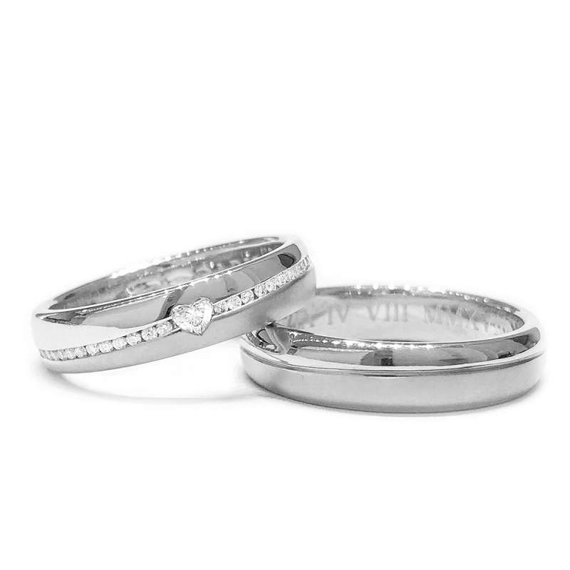 950 Platinum Wedding Ring mod. Djerba mm. 4,10