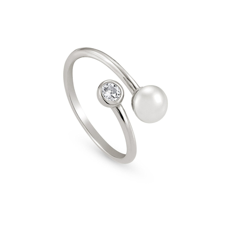 NOMINATION - Anello in argento 925, Cubic Zirconia e perle PERLA BIANCA N. 16