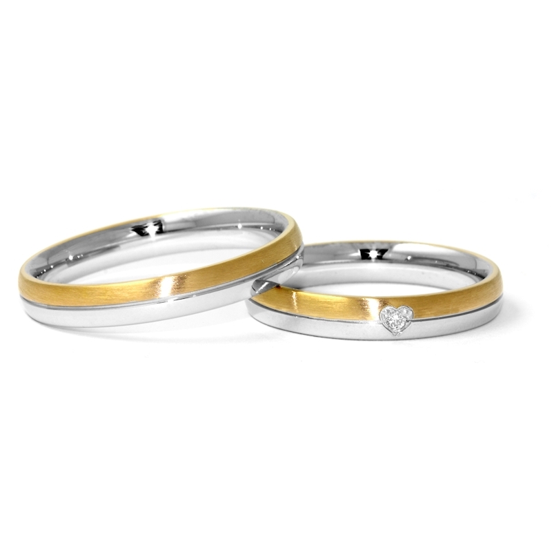 Two-Color Gold Wedding Ring Yellow and White Mod. Kate mm. 3,5