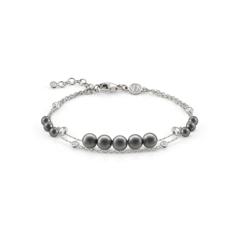 NOMINATION - Bracciale in argento 925, Cubic Zirconia MISTO PERLA GRIGIA