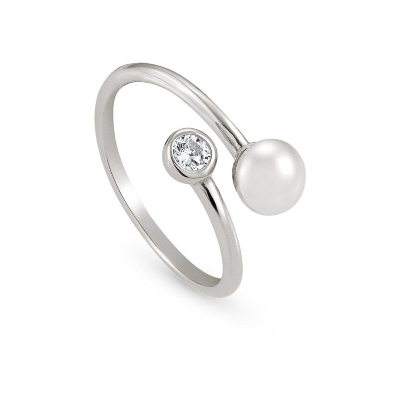 NOMINATION - Anello BELLA in argento 925, Cubic Zirconia e perle PERLA BIANCA N. 18
