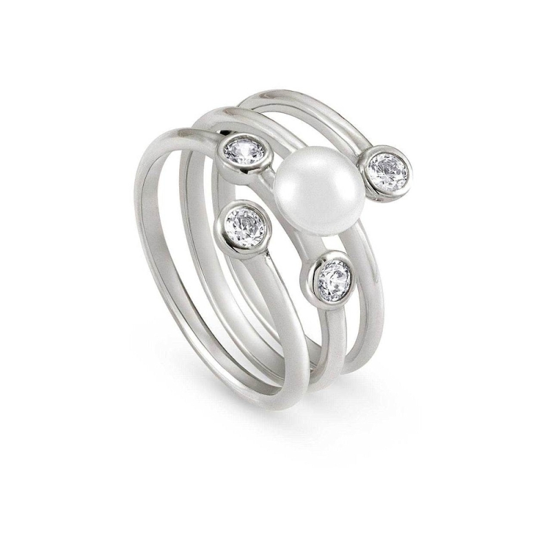 NOMINATION - Anello BELLA in argento 925, Cubic Zirconia e perle PERLA BIANCA N. 18