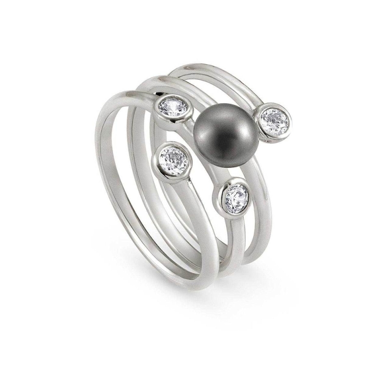 NOMINATION - Anello BELLA in argento 925, Cubic Zirconia e perle PERLA GRIGIA N. 16