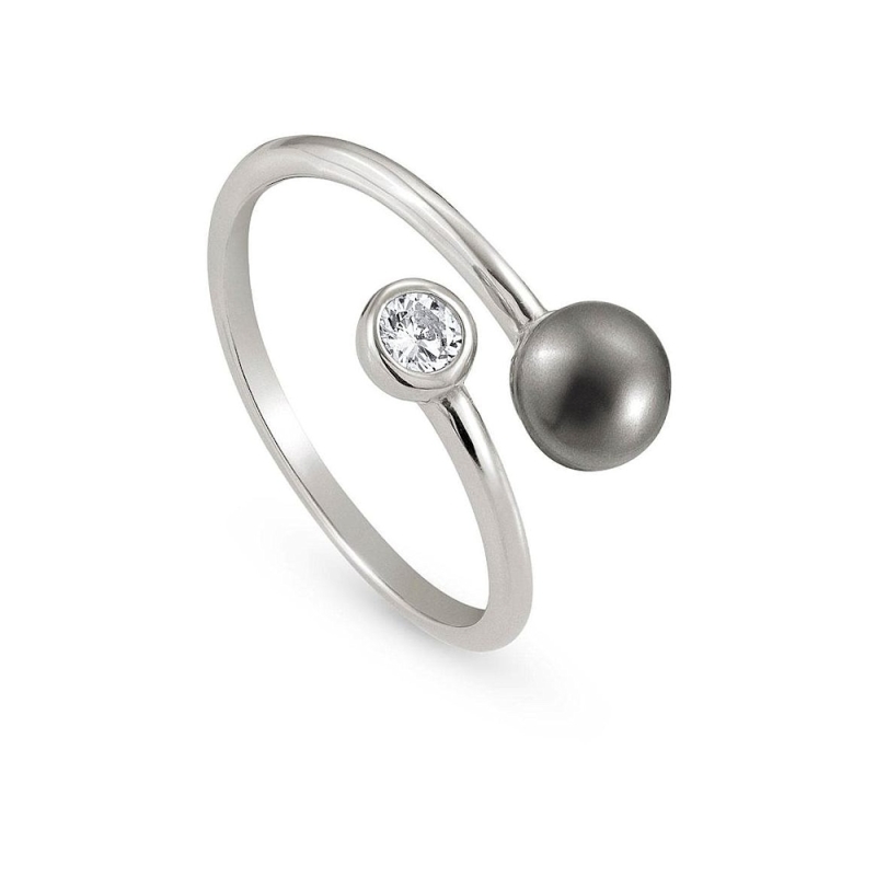 NOMINATION - Anello BELLA in argento 925, Cubic Zirconia e perle PERLA GRIGIA N. 16