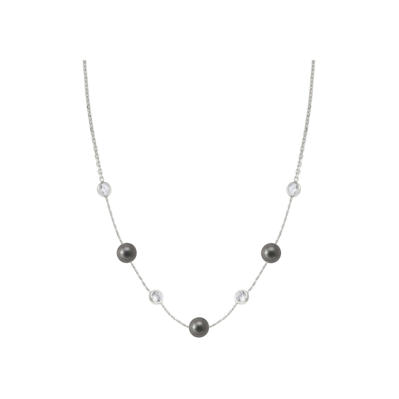 NOMINATION - Collana BELLA in argento 925, Cubic Zirconia e 3 perle PERLA GRIGIA