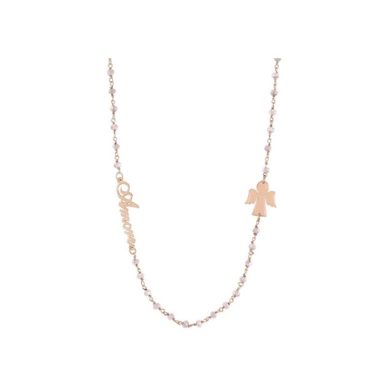 NOMINATION - Collana MON AMOUR in acciaio, argento 925 e cristalli ROSA Angelo