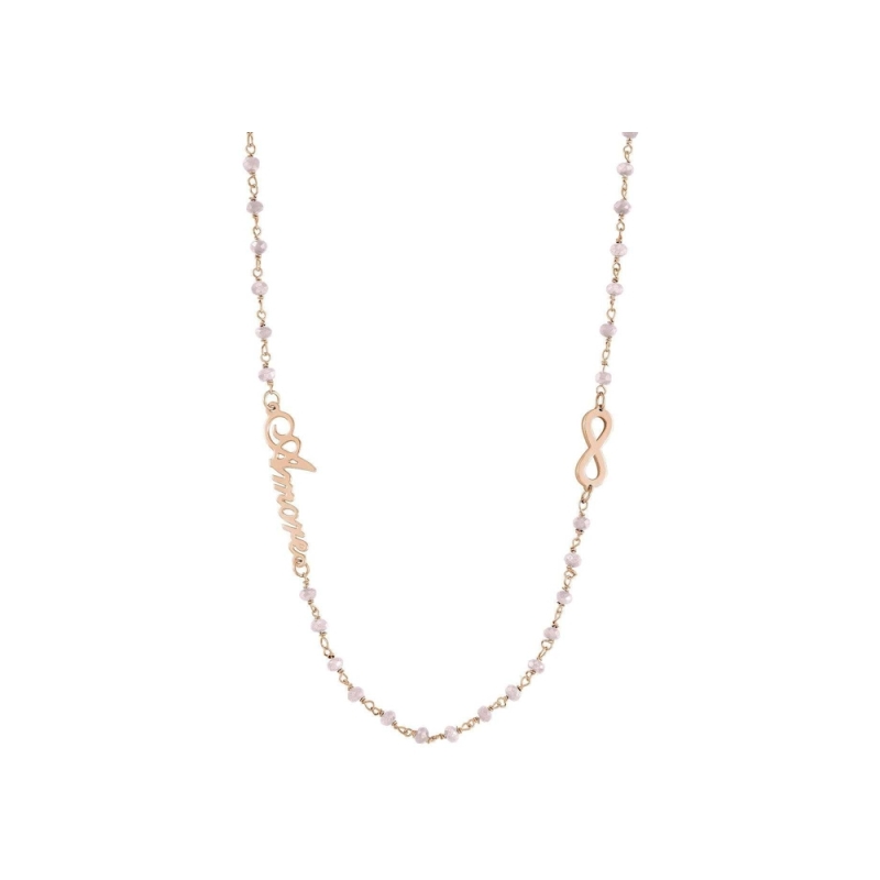 NOMINATION - Collana MON AMOUR in acciaio, argento 925 e cristalli ROSA Infinito