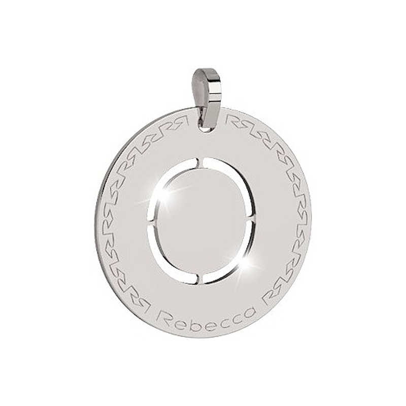 REBECCA - LETTERA O BIANCA IN BRONZO CON COLLANA IN ACCIAIO