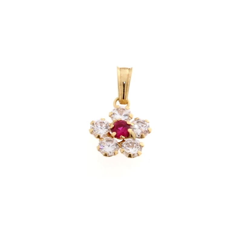18 Kt Yellow Gold Pendant with Cubic Zirconia