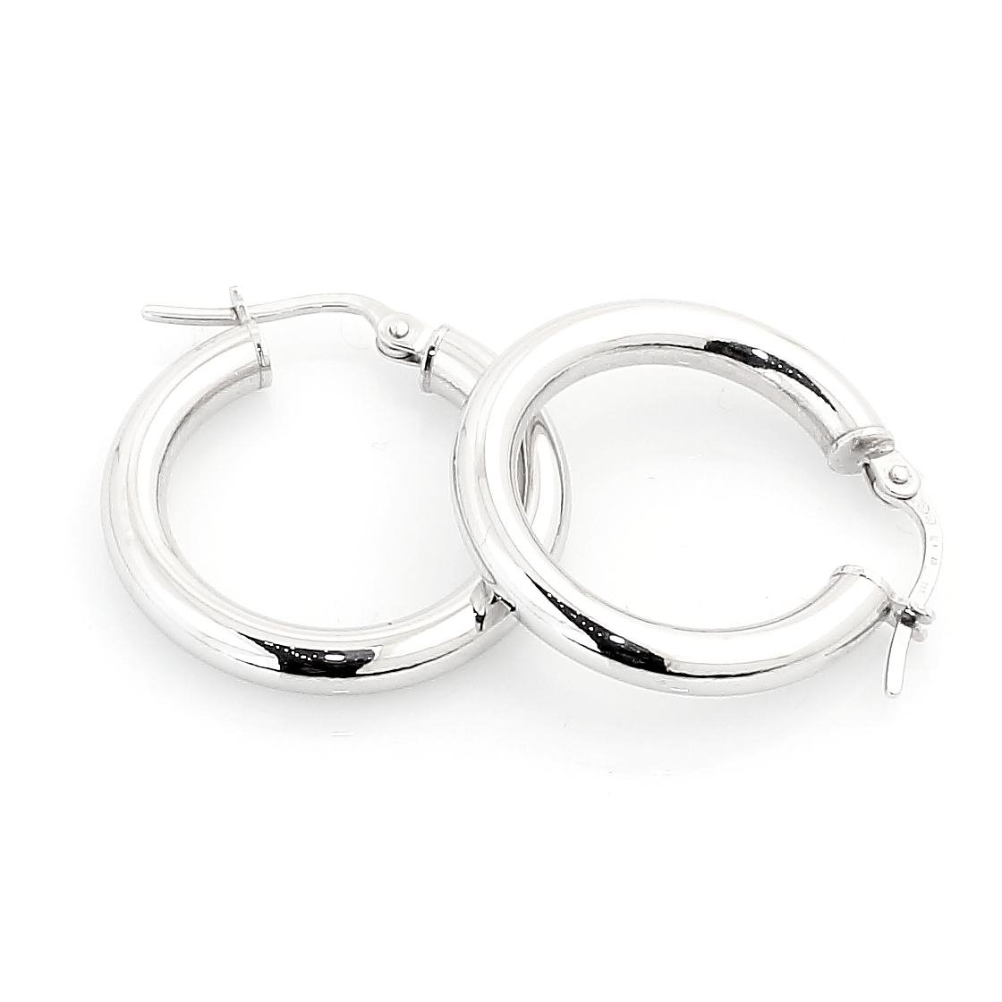 Orecchini a cerchio in Oro Bianco 18 Kt. 750 Mill. ( Diam. 2,1 Cm)