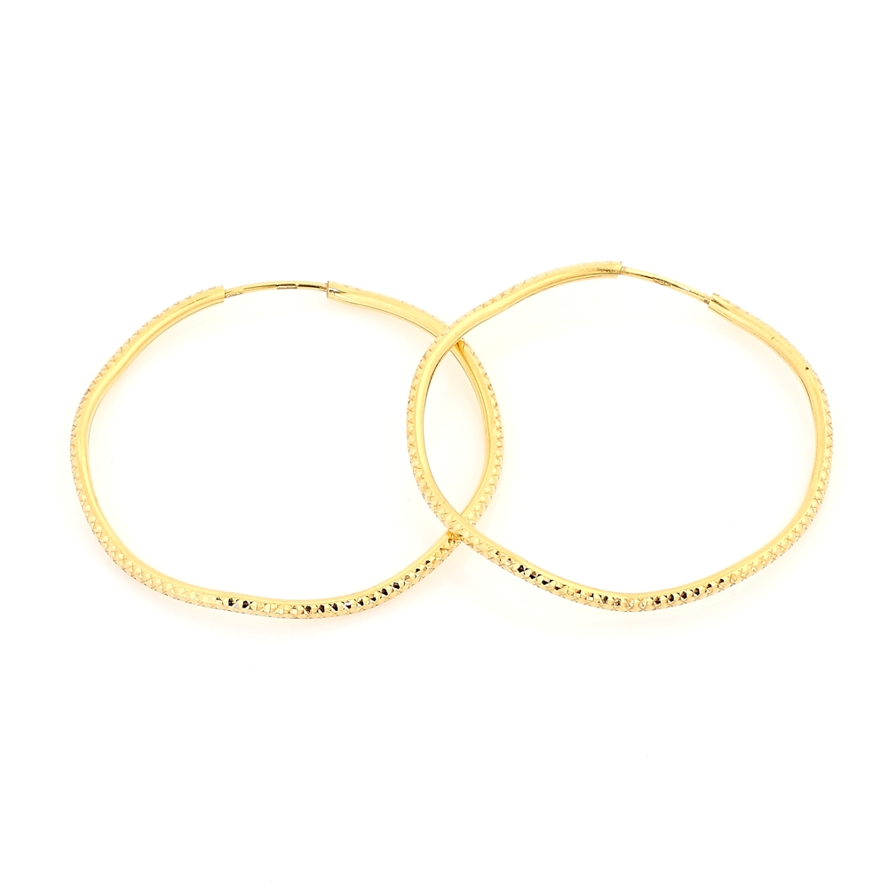 18 Kt Yellow Gold Earrings ( Diameter 3,8 Cm )
