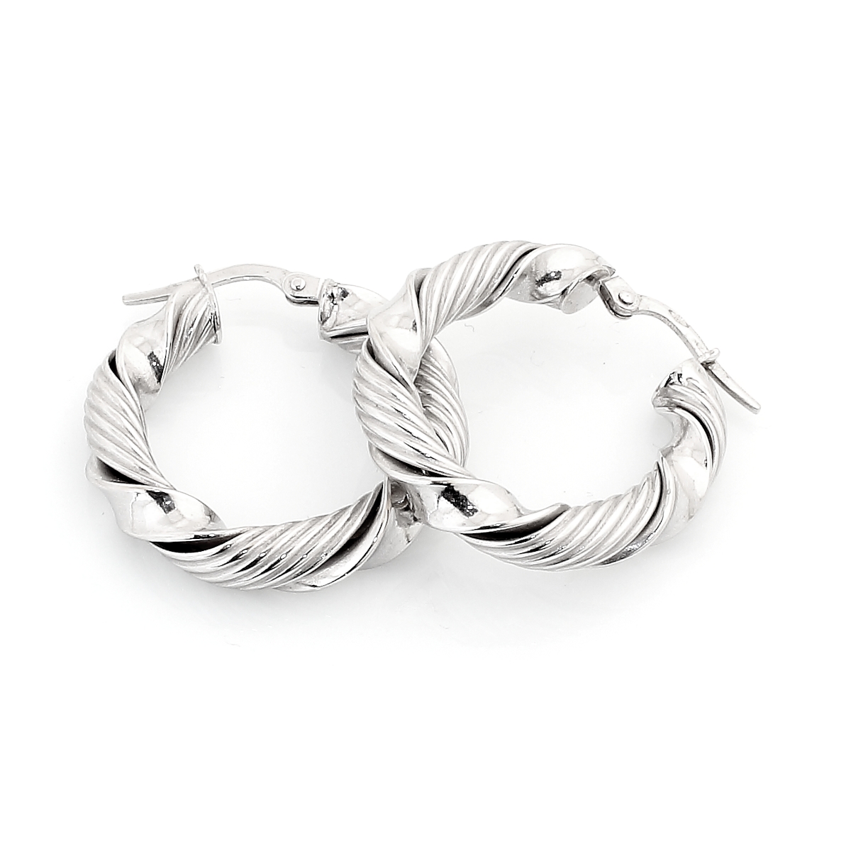 Orecchini a cerchio in Oro Bianco 18 Kt. 750 Mill. ( Diam. 2,5 Cm)