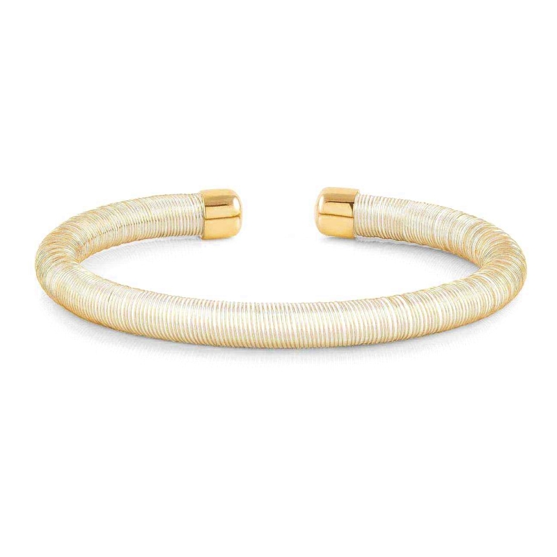 NOMINATION - Bracciale ESSENZIA in caucciu sintetico e argento 925 Fin. Oro Giallo e Bianco