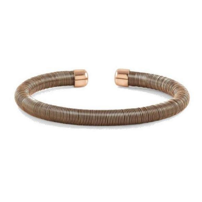 NOMINATION - Bracciale ESSENZIA in caucciu sintetico e argento 925 Fin. Oro Rosa e Nero