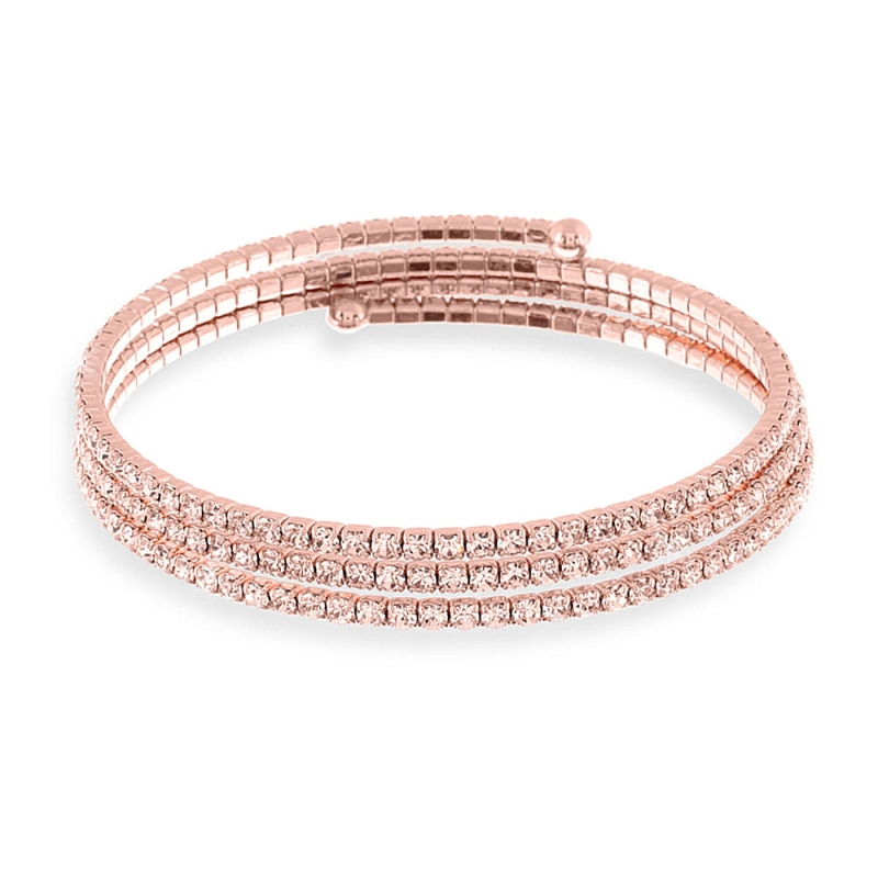 UNOAERRE - Bracciale in bronzo rosa tennis flessibile 3 fili