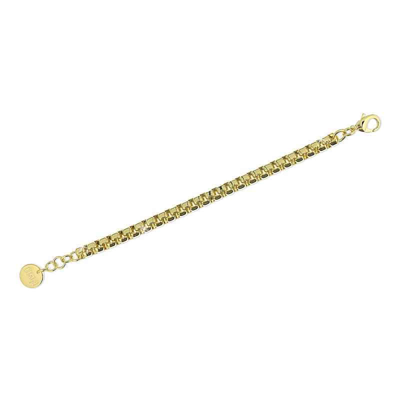 UNOAERRE - BRACCIALE in bronzo giallo forzatina diamantata Cm. 18