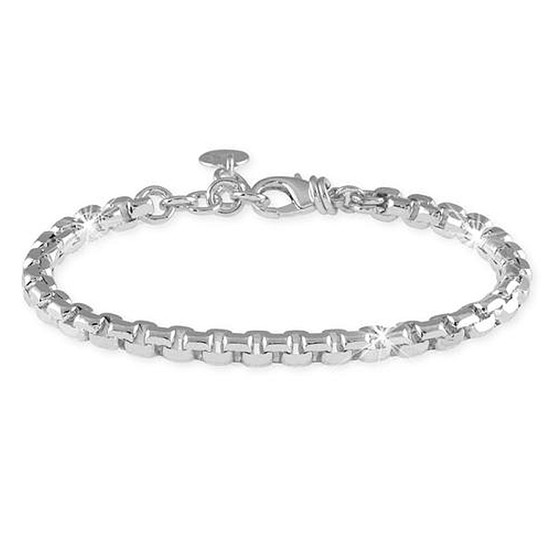 UNOAERRE - Bracciale in bronzo bianco forzatina diamantata
