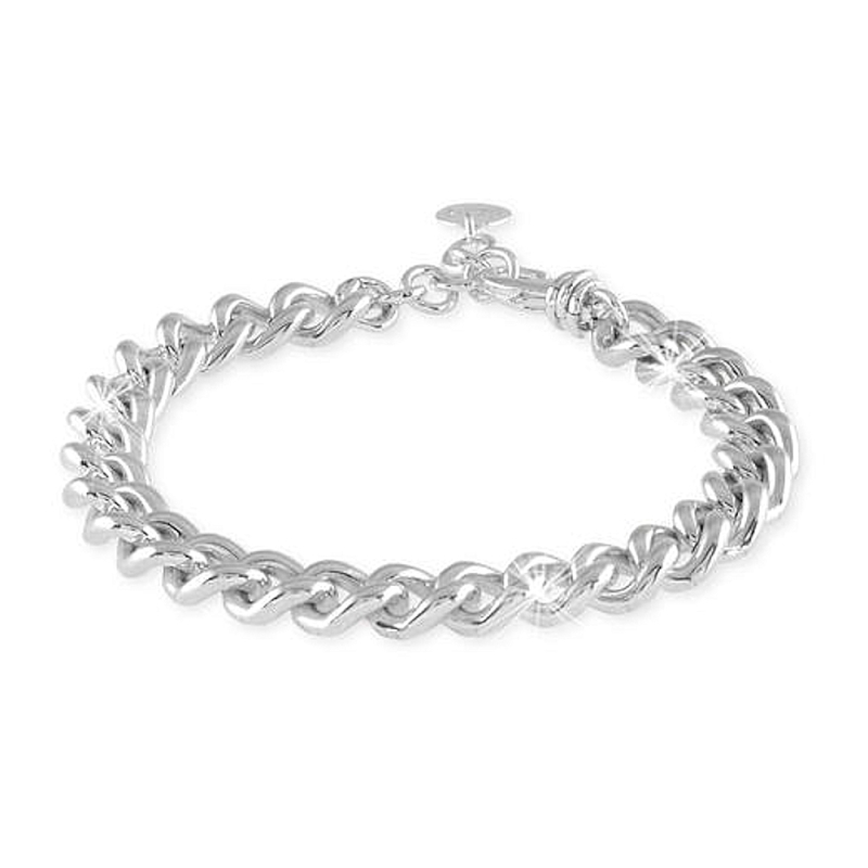 UNOAERRE - BRACCIALE in bronzo bianco grumetta Cm. 18