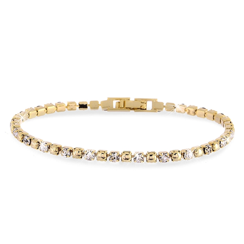 UNOAERRE - Bracciale in ottone giallo con cubic zirconia