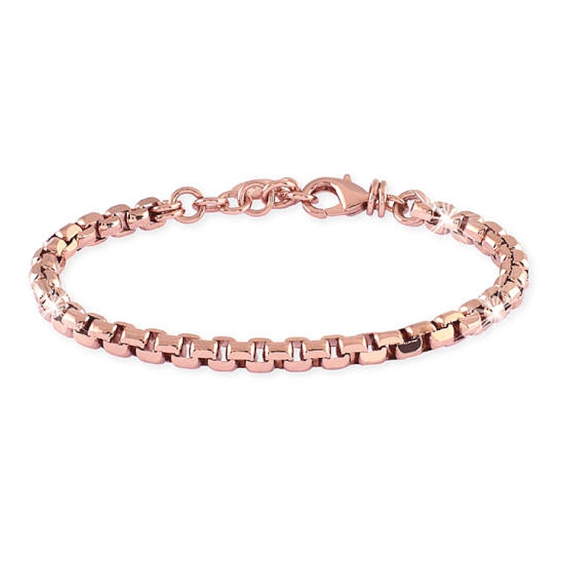 UNOAERRE - BRACCIALE in bronzo rosa forzatina diamantata Cm. 18