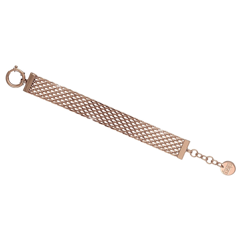 UNOAERRE - BRACCIALE in bronzo rosa maglia panter Cm. 16,5