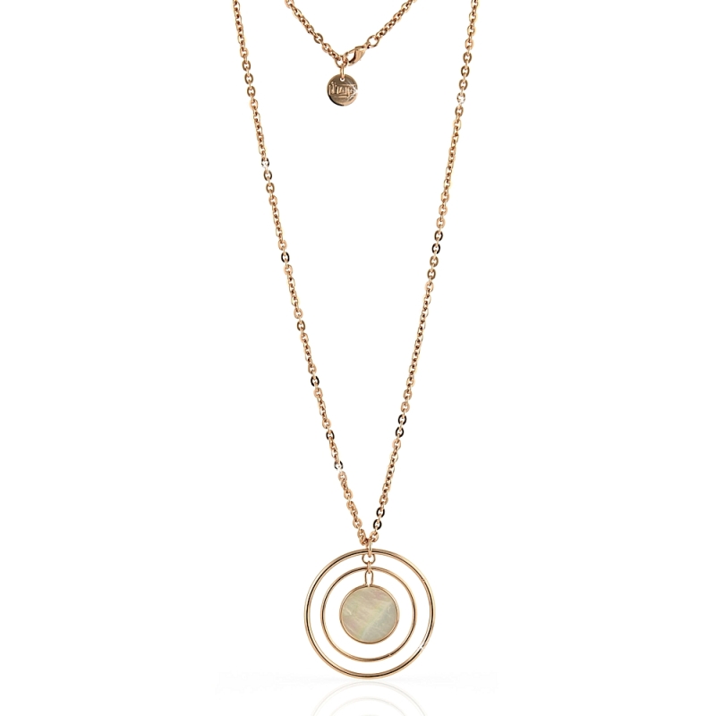 UNOAERRE - Collana in bronzo rosa con madreperla