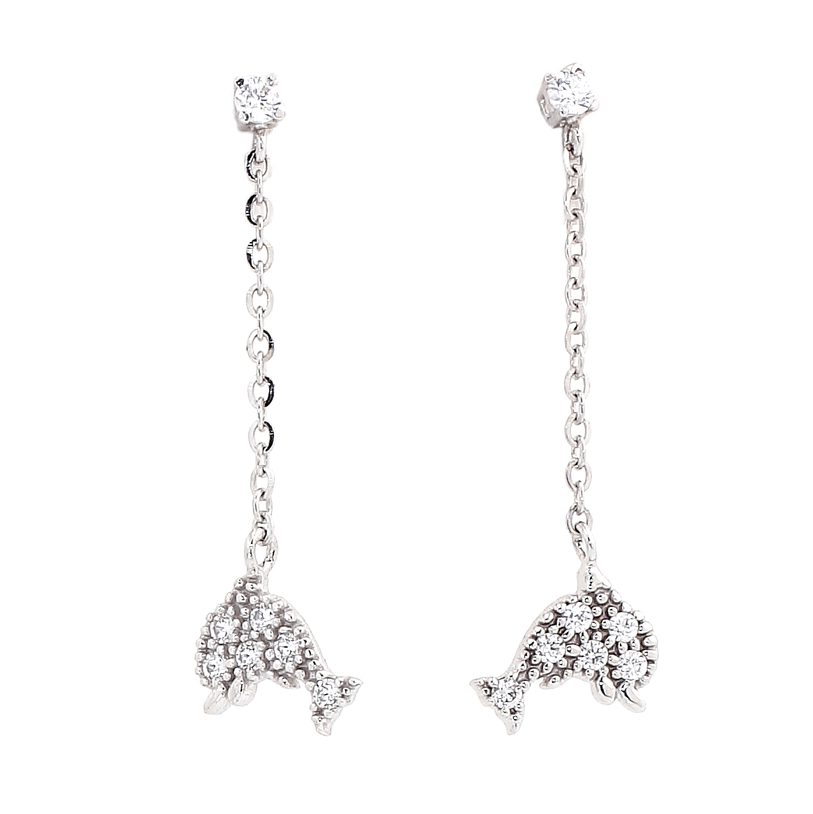 18 Kt White Gold Earrings with Cubic Zirconia