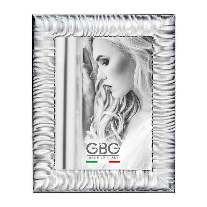 CORNICE IN ARGENTO 925 MILL. RETRO LEGNO RIGATA Mis. Foto Cm. 18x24