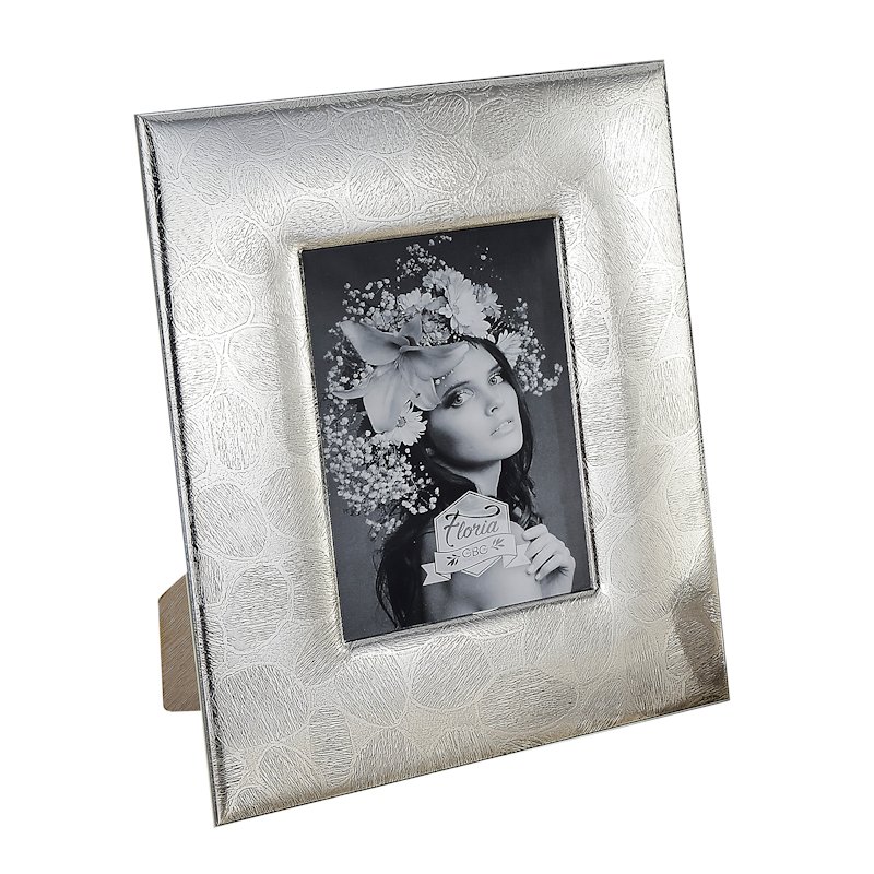 CORNICE IN ARGENTO 925 MILL. RETRO LEGNO TEXTURE SASSI Mis. Foto Cm. 13x18