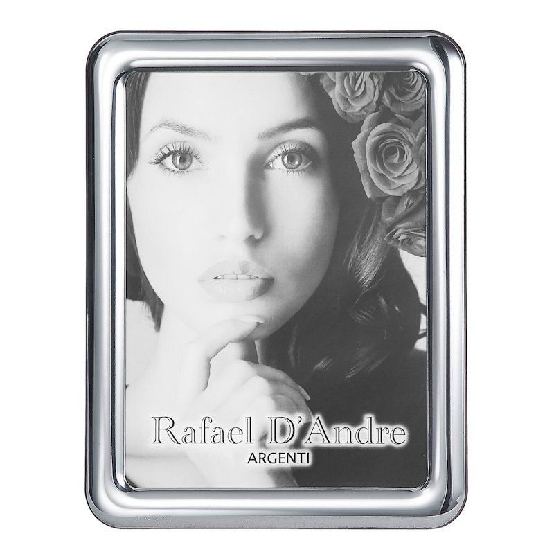929 SILVER PICTURE FRAME BACK IN WOOD WITH ROUND ANGLE PICTURES SIZE 18x24 Cm.