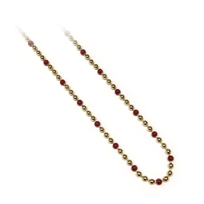 UNOAERRE - Collana in bronzo con sfere oro e rosse