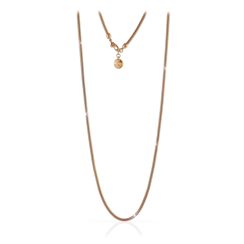 UNOAERRE - Collana in bronzo rosa a catena tubolare tonda